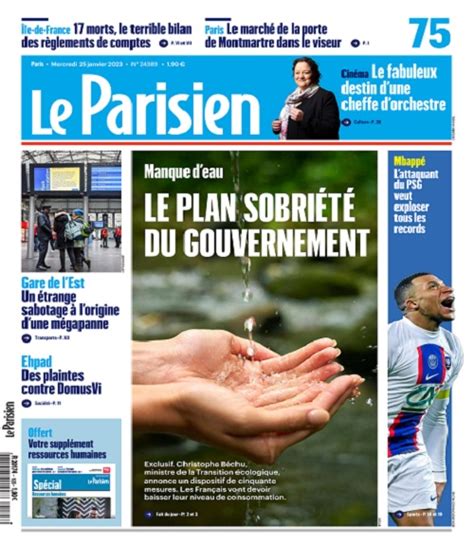 Le Parisien Du Mercredi 25 Janvier 2023 Télécharger Des Magazines