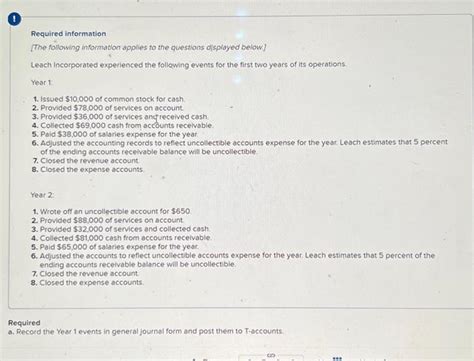 Solved Leach Incorporated Experienced The Following Events Chegg