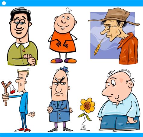 Premium Vector Men Characters Set Cartoon Illustration