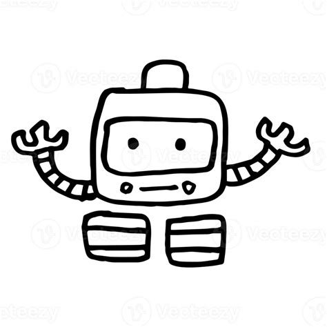 Cute Robot Character Illustration Hand Drawn Design 11196686 Png