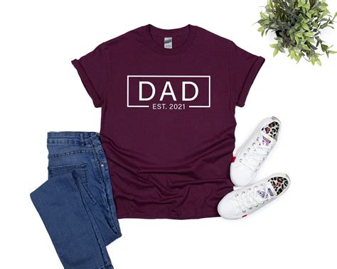 Dad Est 2021 Shirt Funny Dad Shirt Daddy Fathers Day Shirt Etsy