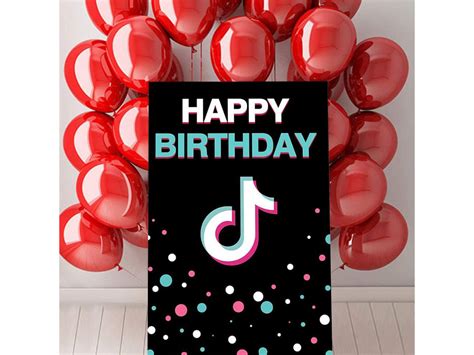 Tik Tok Happy Birthday Bannertik Tok Birthday Party Etsy