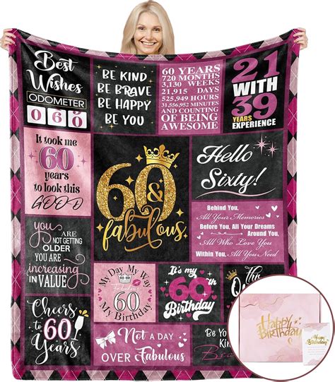 60th Birthday Ts For Women 60th Birthday Blanket With T Box Ts For 60