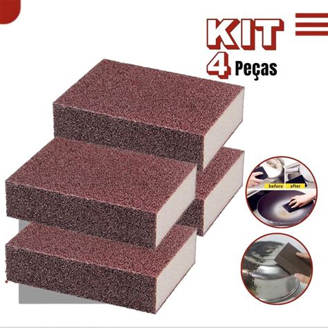 Kit Esponja Mágica Limpeza Pesada Panela Inox Remoção Ferrugem Multiuso