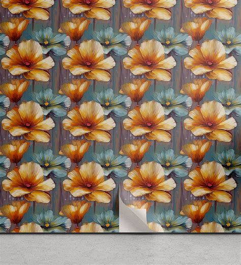 Ambesonne Flower Print Peel Stick Wallpaper For Home Floral Motifs