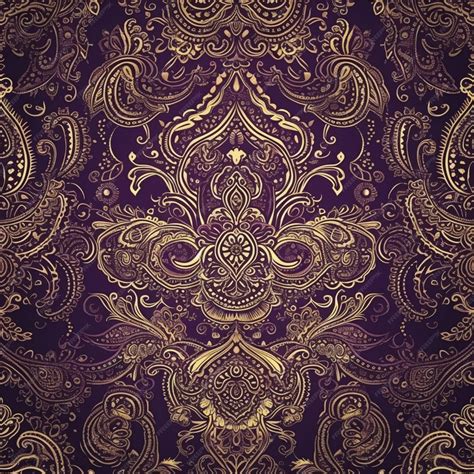 Premium AI Image | A purple and gold wallpaper with a large floral ...