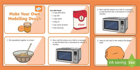 Modelling Dough Quick Recipe Cards Teacher Made Twinkl