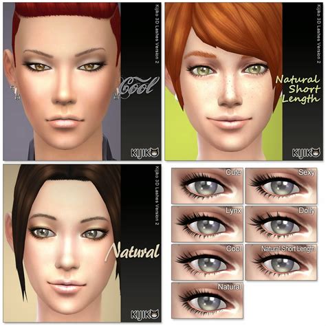 The Best 3d Eyelashes By Kijiko Sims 4 Eyelashes Sims 4 Cc All In One ...