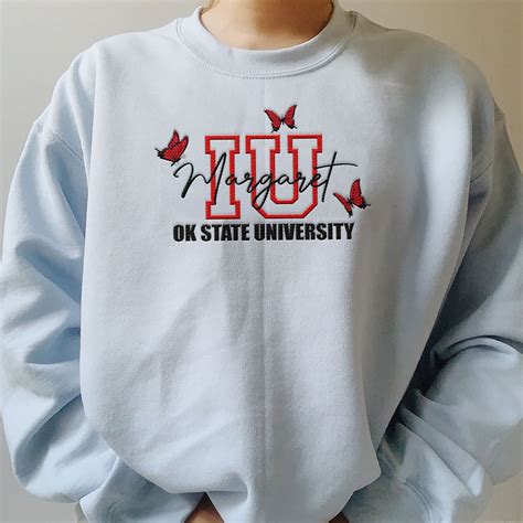 Embroidered University Sweatshirt College Crew Sweatshirt Etsy