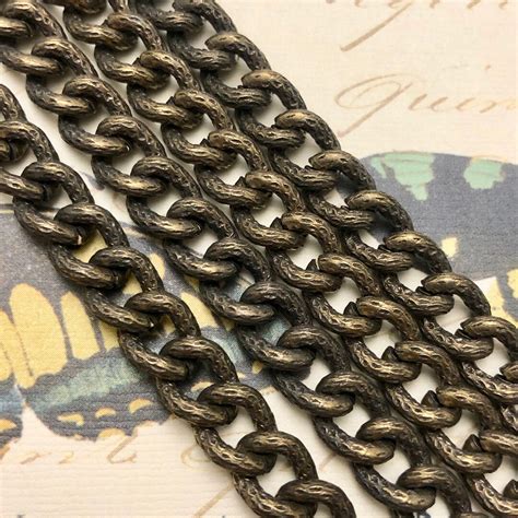 Vintage Bronze Colored Curb Chain Sold By The Foot 7x9mm Etsy