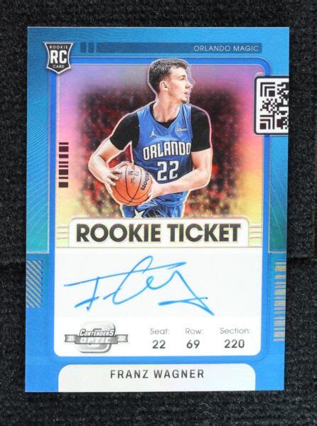 2021 22 Panini Contenders Optic Rookie Ticket Variation Blue Prizm