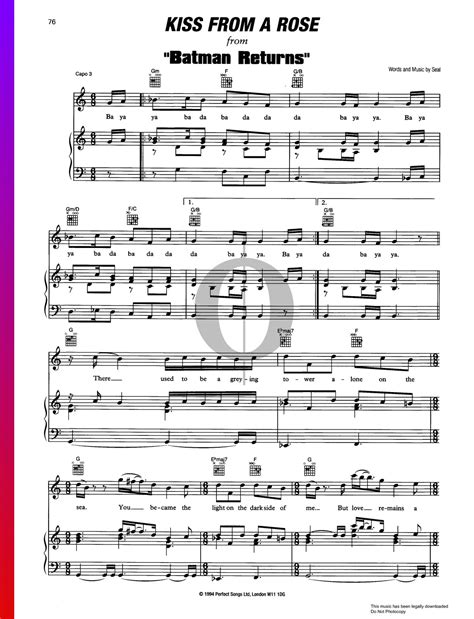 Kiss From A Rose (Seal) Piano Sheet Music - OKTAV