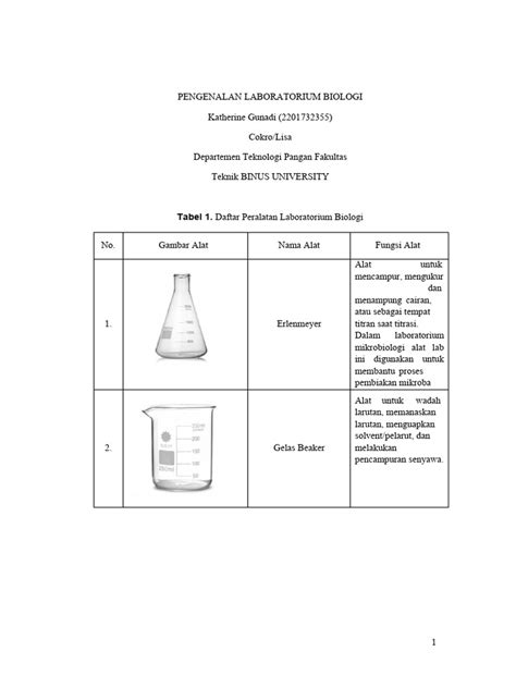 Alat Alat Laboratorium Biologi Dan Fungsi Pdf