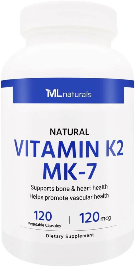 Natural Vitamin K Mk Mcg Vegetable Capsules Supports Bone