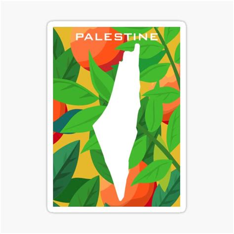 Premium Palestine Map Oranges Sticker For Sale By Zeekyodesign