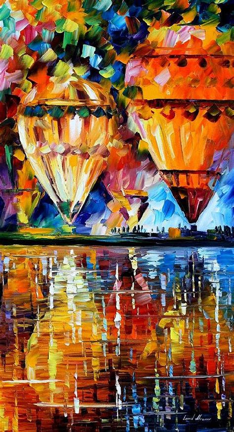 Balloon Reflections PALETTE KNIFE Oil Painting On Canvas By Leonid