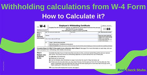 Withholding Calculations Based On Previous W 4 Form How To Calculate Worksheets Library