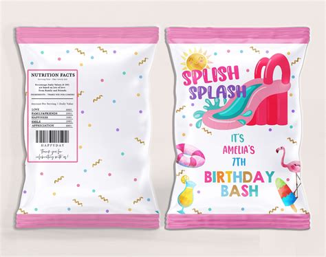 Summer Birthday Favors Birthday Bash Snack Bags Treat Bags Beach