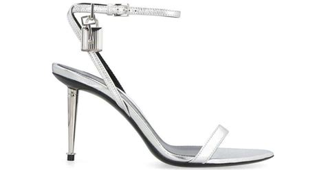 Tom Ford Padlock Pointy Naked Sandals In White Lyst