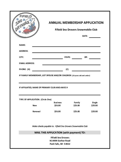 Fillable Online Annual Membership Form Xlsx Fax Email Print Pdffiller