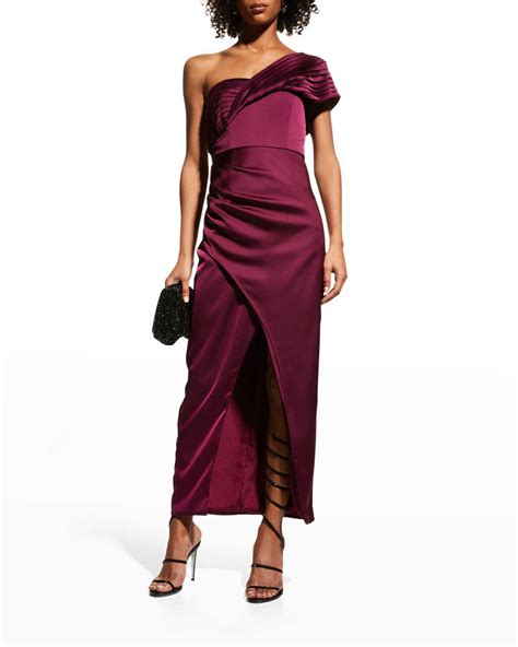 Buy Theia Gisela One Shoulder Satin Dress At 75 Off Editorialist