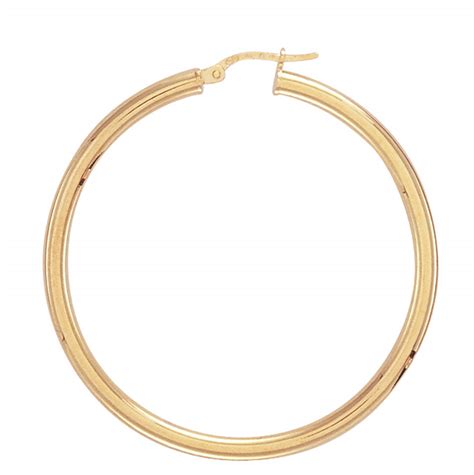 Gold Earrings 9ct Yellow Gold Hoop Earrings 40mm