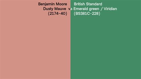 Benjamin Moore Dusty Mauve 2174 40 Vs British Standard Emerald Green