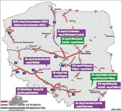 Nowa Mapa E toll Płatnych Odcinków styczeń 2025 Oszczednoscie pl