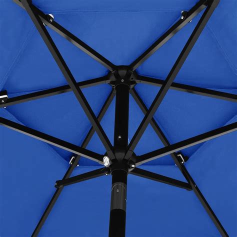 Parasol à 3 niveaux avec mât en aluminium Bleu azuré 2 5 m MEY