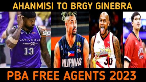 Ahanmisi Kinuha Ng Brgy Ginebra Top 10 Pba Free Agents 2023 YouTube