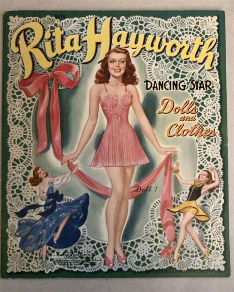 Rita Hayworth Original Uncut Paper Dolls 1942 Merrill Pub 1478 Exc