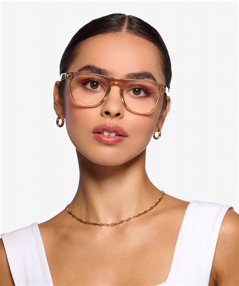 Chrono Round Crystal Nude Glasses For Women Eyebuydirect Canada