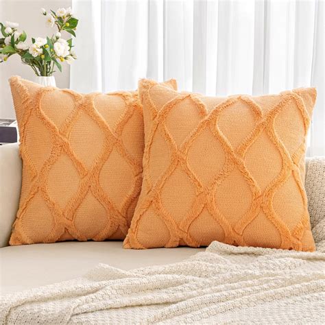 Amazon Miulee Fall Orange Decorative Throw Pillow Covers X