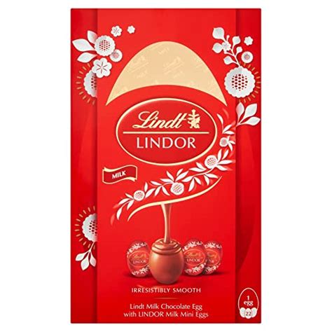 Lindt Lindor Milk Chocolate Easter Egg Medium 215g Contains Milk