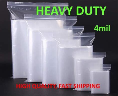 Heavy Duty 4 Mil Clear Zip Seal Bags Reclosable Top Lock Plastic Jewelry 4mil Ebay