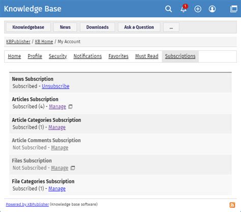 Managing Subscriptions Kbpublisher Kb