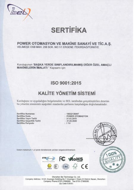 Corporate Power Otomasyon Ve Makine Ergene Makine Malat