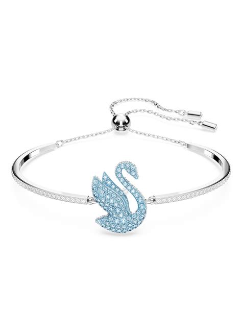 Swarovski Iconic Swan Bangle M Met Kristal • Zilver • De Bijenkorf