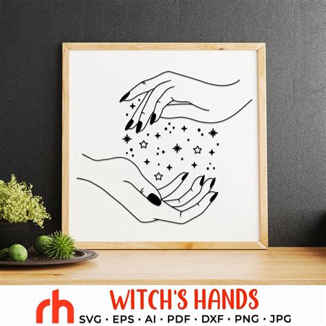 Witch S Hands Svg Witchcraft Cut File Hands With Stars Dxf Mystical