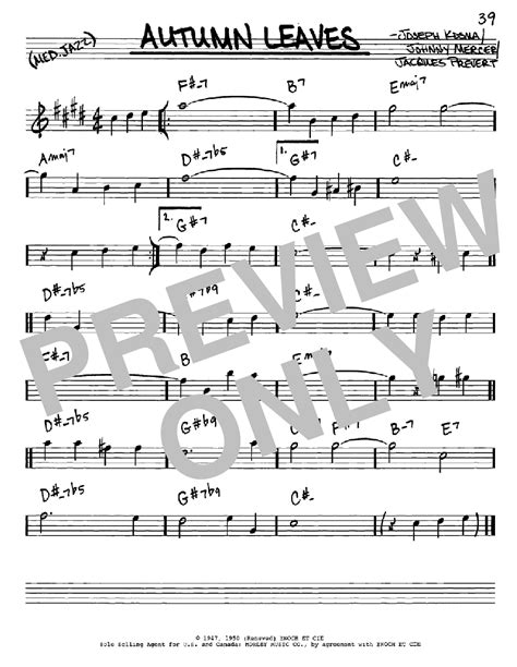 Autumn Leaves Sheet Music Direct