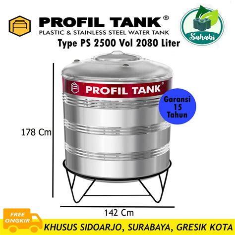 Jual Tandon Air Tangki Air Toren Air Stainless Profil Tank Ps 2500