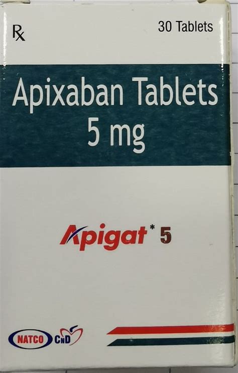 Apixaban 5 Mg Tablet Apigat At Rs 750 Box Eliquis In Mumbai ID