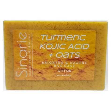 Sinarie Soaps Turmeric And Kojic Acid Brightening Bar Soap Citrus 4 5 Oz