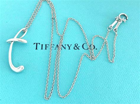 Tiffany And Co Sterling Silver Elsa Peretti Letter T Pendant Etsy