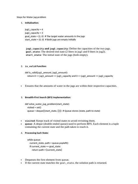 steps  water jug problem