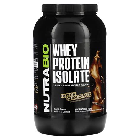 NutraBio Whey Protein Isolate Dutch Chocolate 2 Lb 907 G