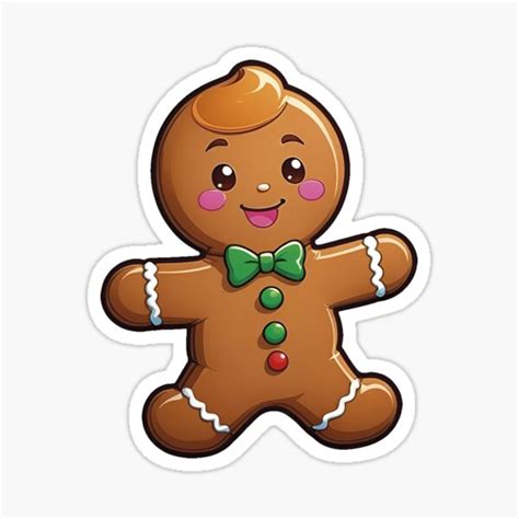 Cute Gingerbread Man Sticker For Sale By Strangedg Redbubble