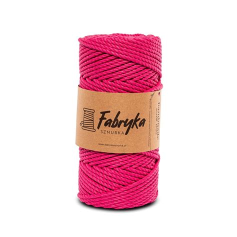 Sznurek Do Makramy 3PLY Fuksjowy 5mm Fabryka Sznurka