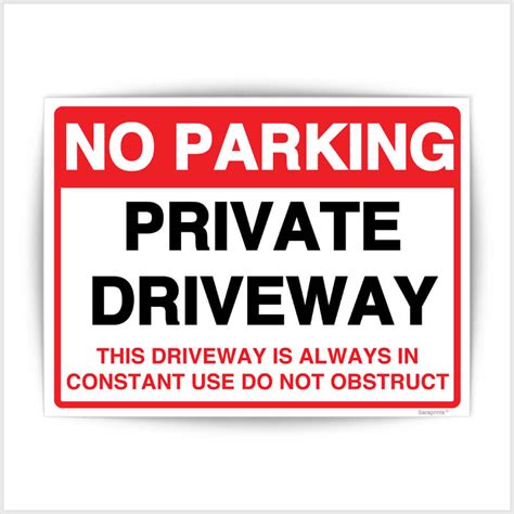 No Parking Sign For Private Driveway Stickerprivate Driveway No