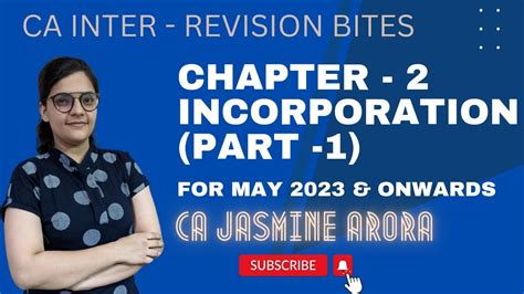 Chapter 2 Incorporation Of Company CA INTER LAW Revision Bites YouTube